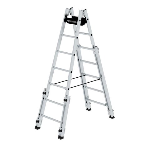 Roossien Aluminium telescopische dubbele ladder, 2x7 sporten