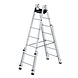 Roossien Aluminium telescopische dubbele ladder, 2x7 sporten
