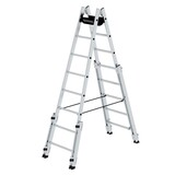Munk Aluminium telescopische dubbele ladder, 2x8 sporten Munk Aluminium telescopische dubbele ladder, 2x8 sporten