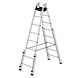 Roossien Aluminium telescopische dubbele ladder, 2x8 sporten