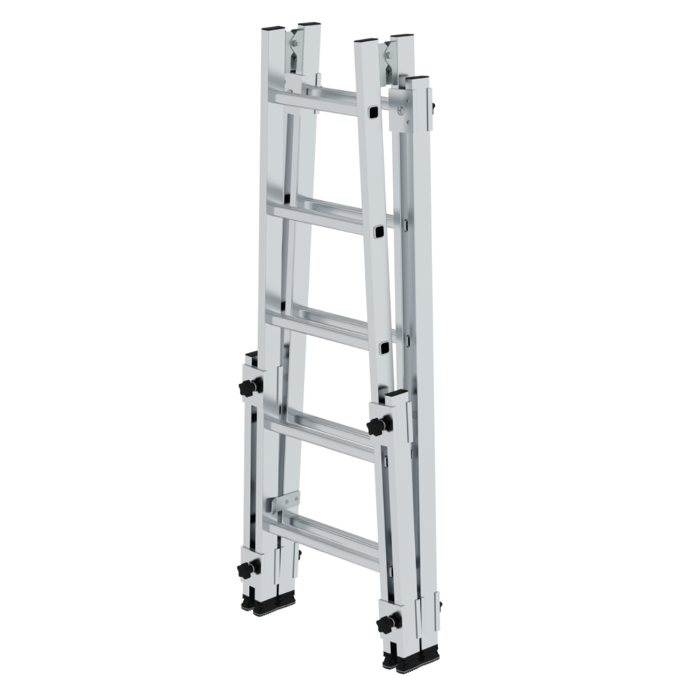 Munk Aluminium telescopische dubbele ladder, 2x5 sporten