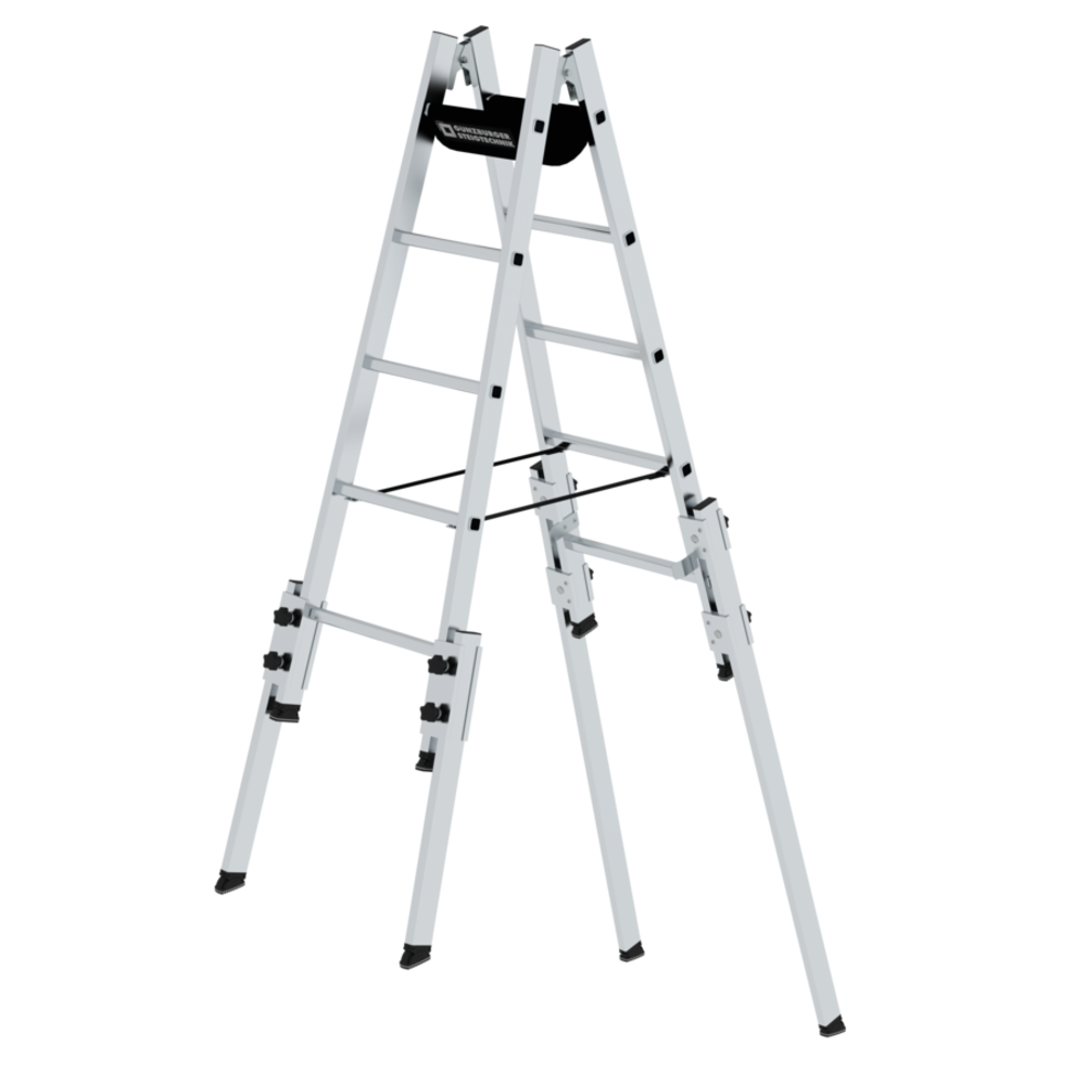 Munk Aluminium telescopische dubbele ladder, 2x5 sporten