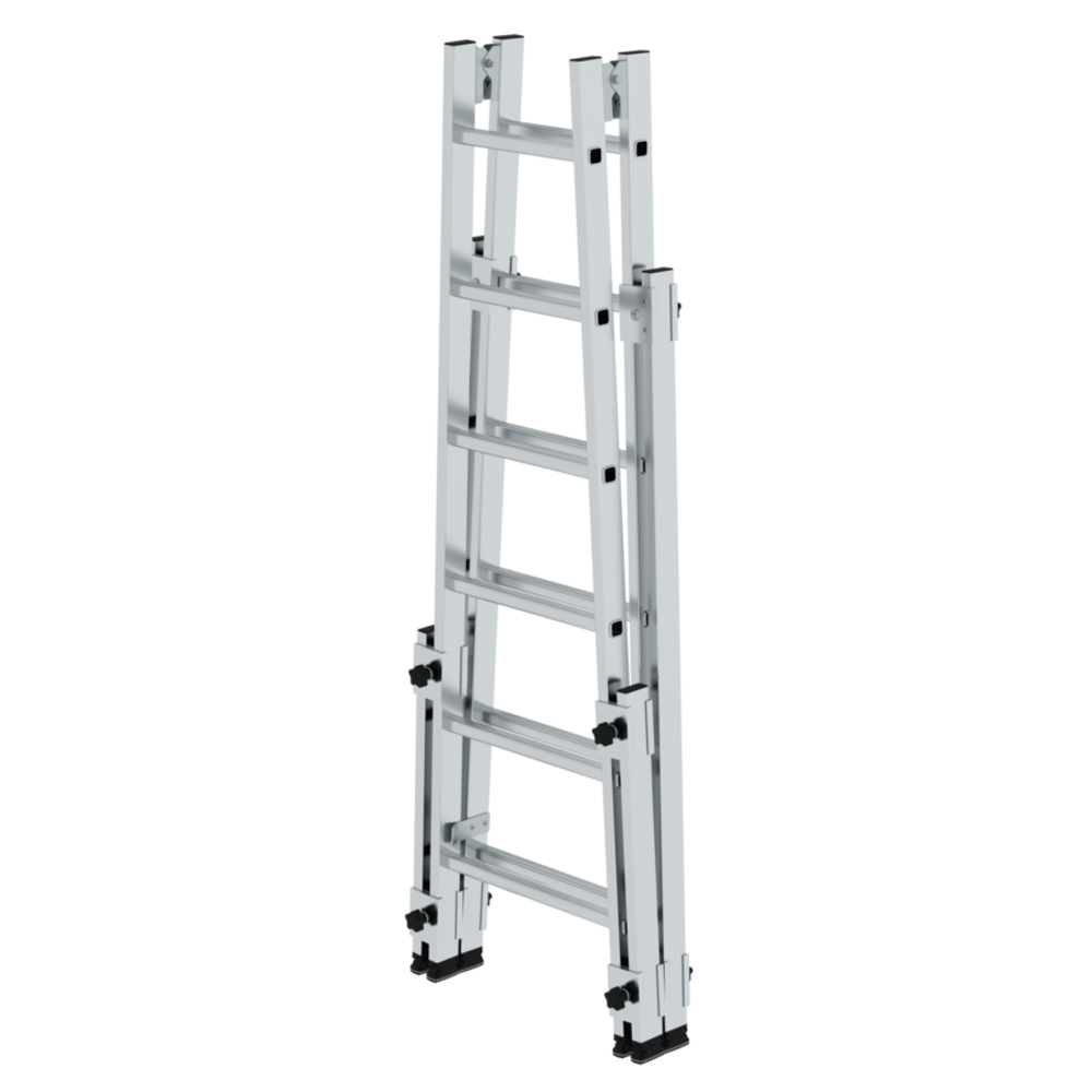 Munk Aluminium telescopische dubbele ladder, 2x6 sporten