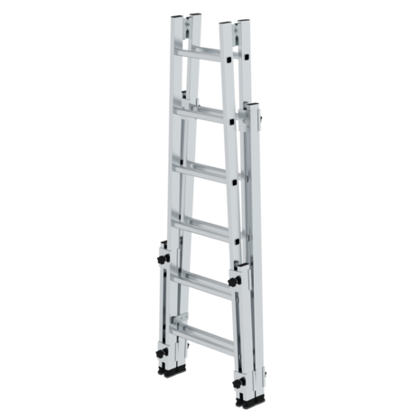 Roossien Aluminium telescopische dubbele ladder, 2x6 sporten Roossien Aluminium telescopische dubbele ladder, 2x6 sporten