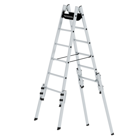 Munk Aluminium telescopische dubbele ladder, 2x6 sporten