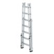 Roossien Aluminium telescopische dubbele ladder, 2x7 sporten