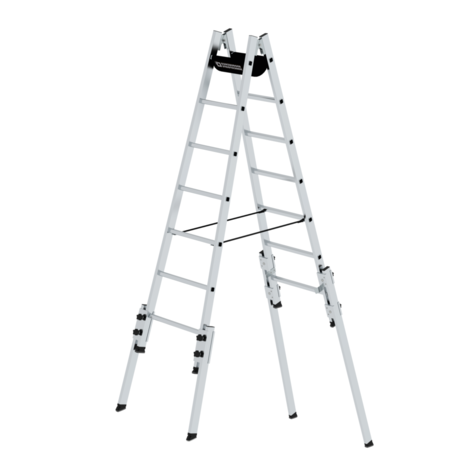 Munk Aluminium telescopische dubbele ladder, 2x7 sporten Munk Aluminium telescopische dubbele ladder, 2x7 sporten