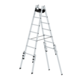 Roossien Aluminium telescopische dubbele ladder, 2x7 sporten