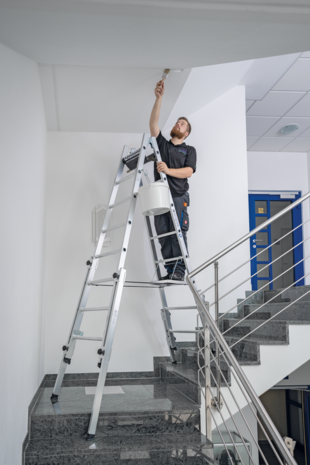 Munk Aluminium telescopische dubbele ladder, 2x7 sporten Munk Aluminium telescopische dubbele ladder, 2x7 sporten