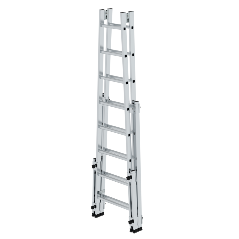 Munk Aluminium telescopische dubbele ladder, 2x8 sporten