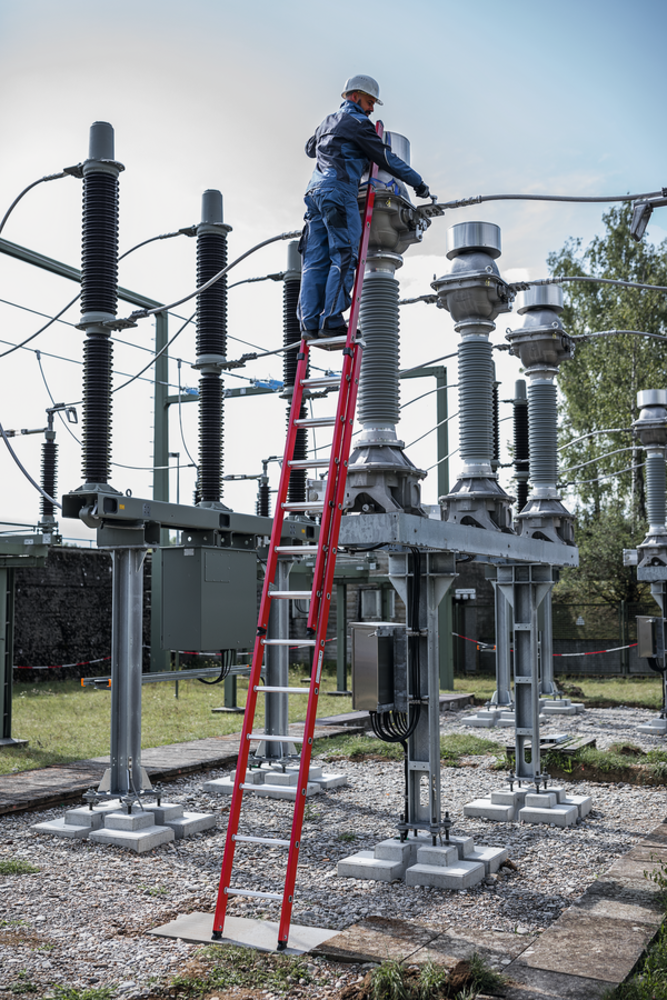 Munk Kunststof 2-delige opsteekladder, 2x8 sporten