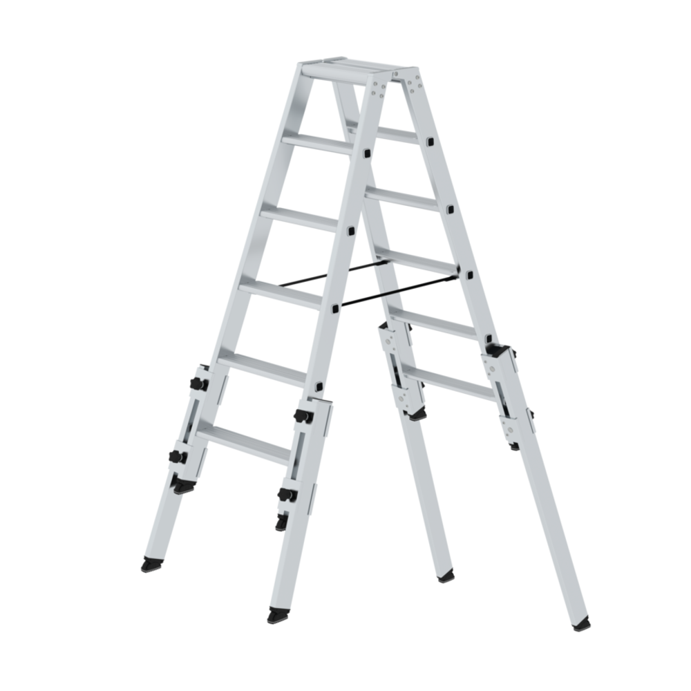 Munk Aluminium telescopische dubbele trap, 2x8 treden