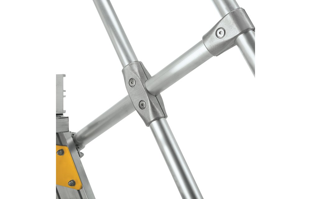 Vaste trap met platform 60°, 9 treden (600mm breed)