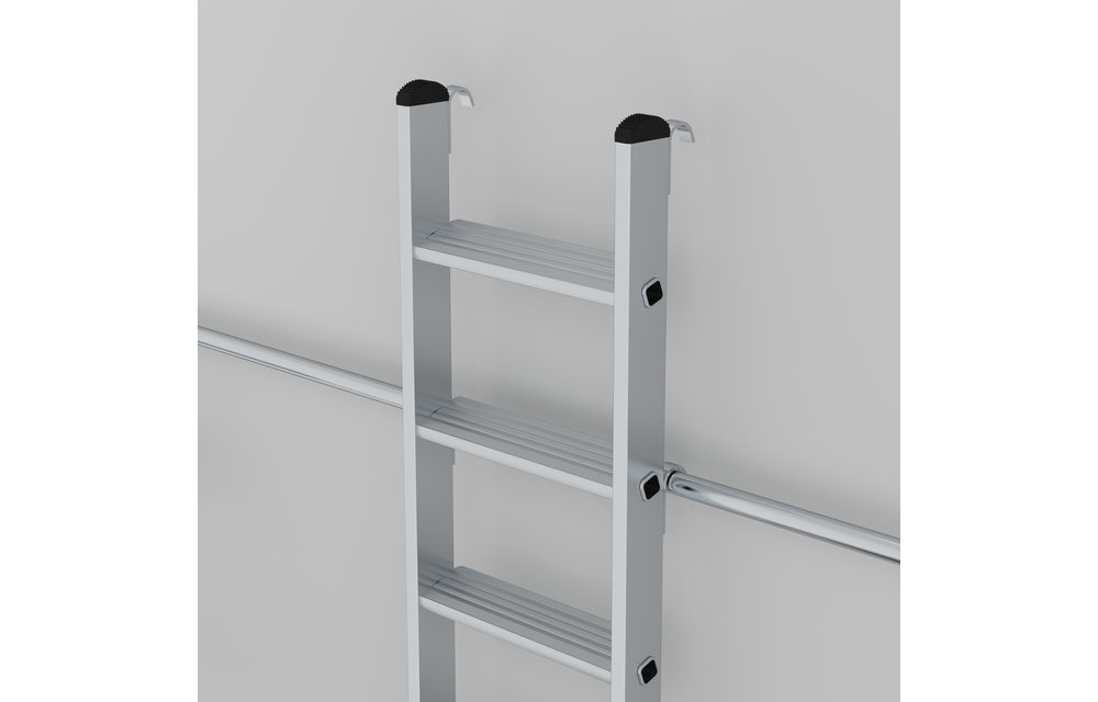 Aluminium stellingtrap met haken, 6 treden