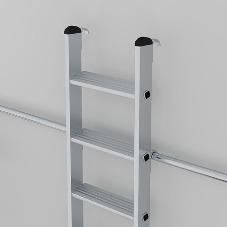 Roossien Aluminium stellingtrap met haken, 6 treden