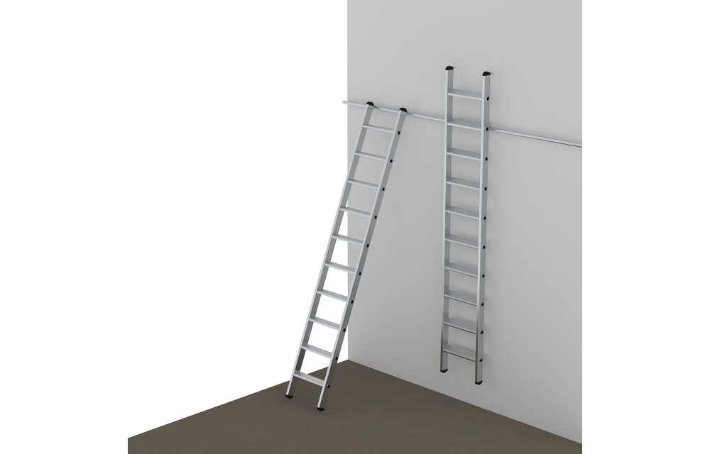 Aluminium stellingtrap met haken, 6 treden