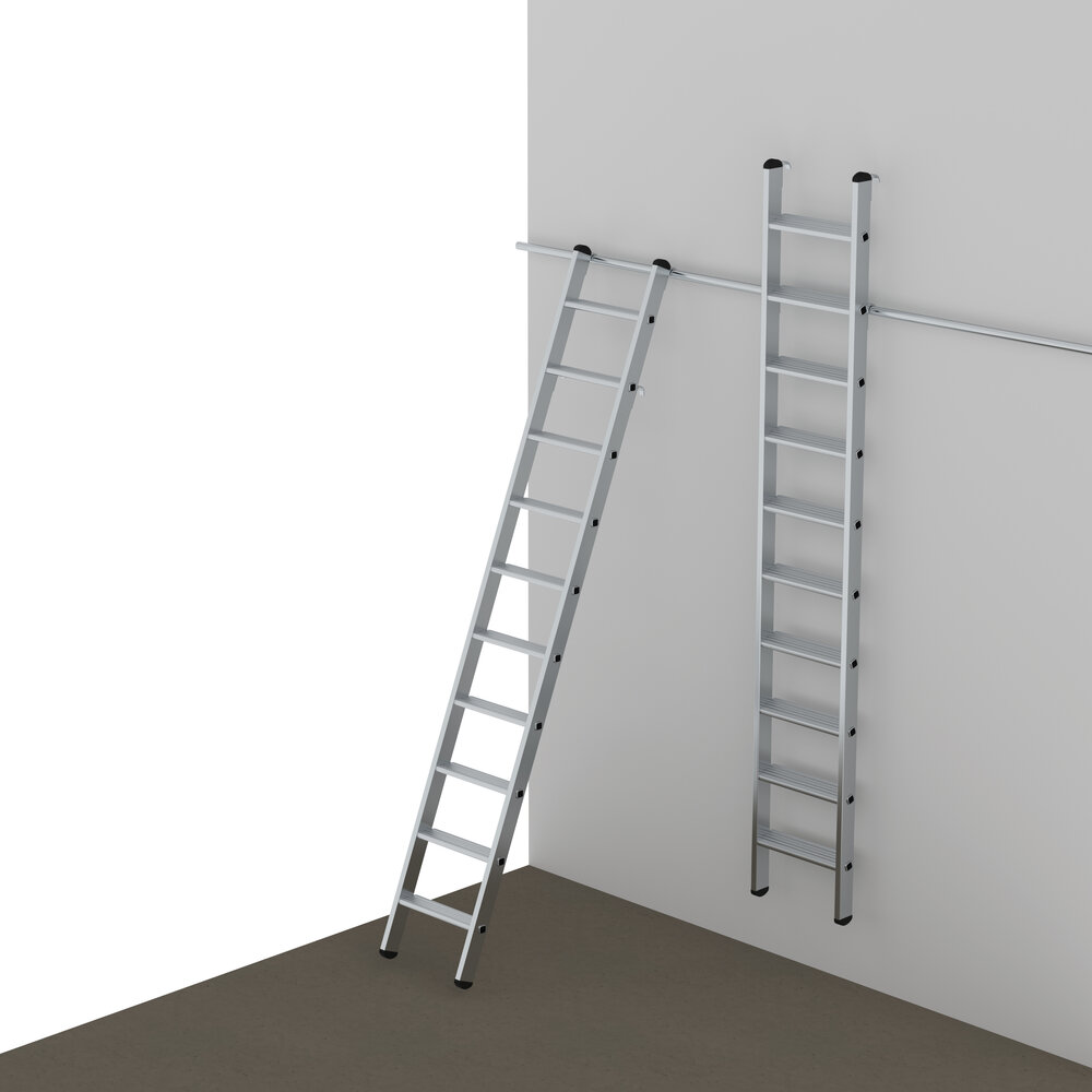 Munk Aluminium stellingtrap met haken, 10 treden Munk Aluminium stellingtrap met haken, 10 treden