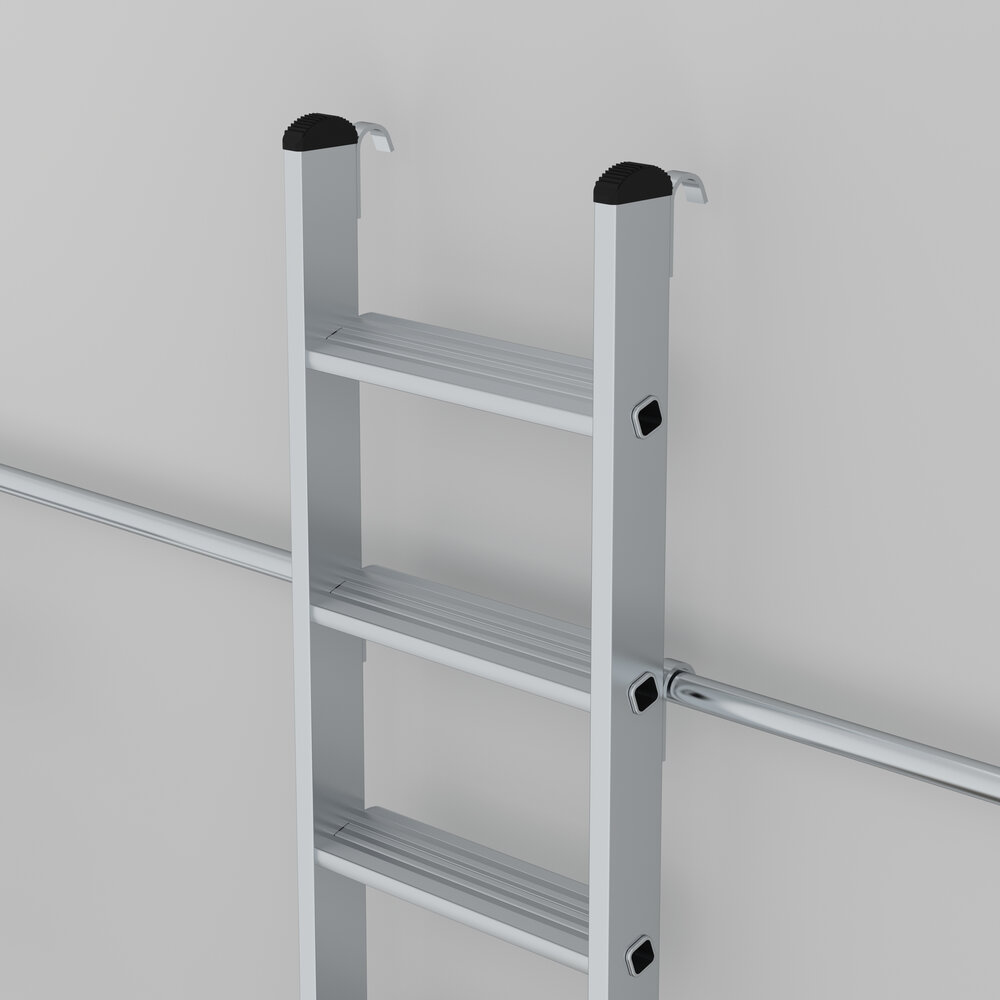 Roossien Aluminium stellingtrap met haken, 18 treden