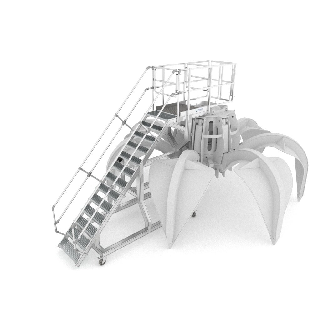 Roossien Aluminium onderhoudsbordes voor grijper