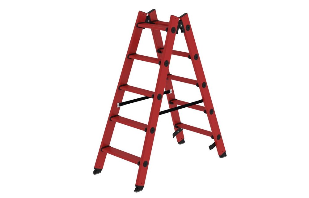 Volkunststof dubbele trap, 2x5 treden