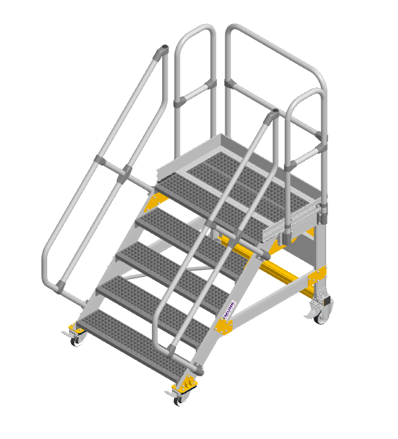 Maatwerk verrijdbare bordes trap | Maatwerk trappen | Ladder.nl