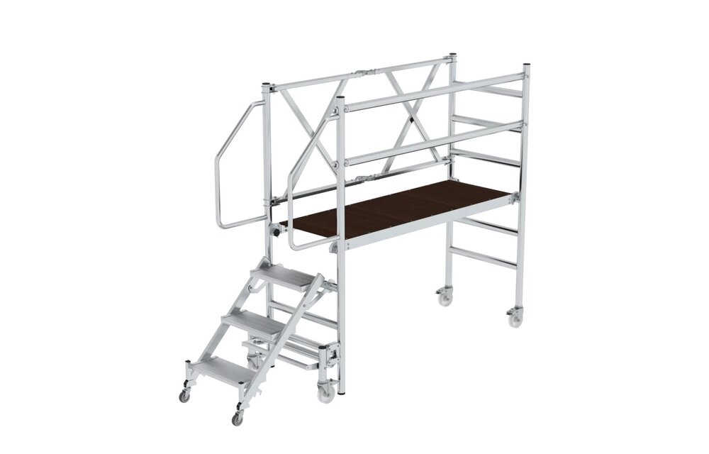 Inklapbaar montageplatform met toegangstrap