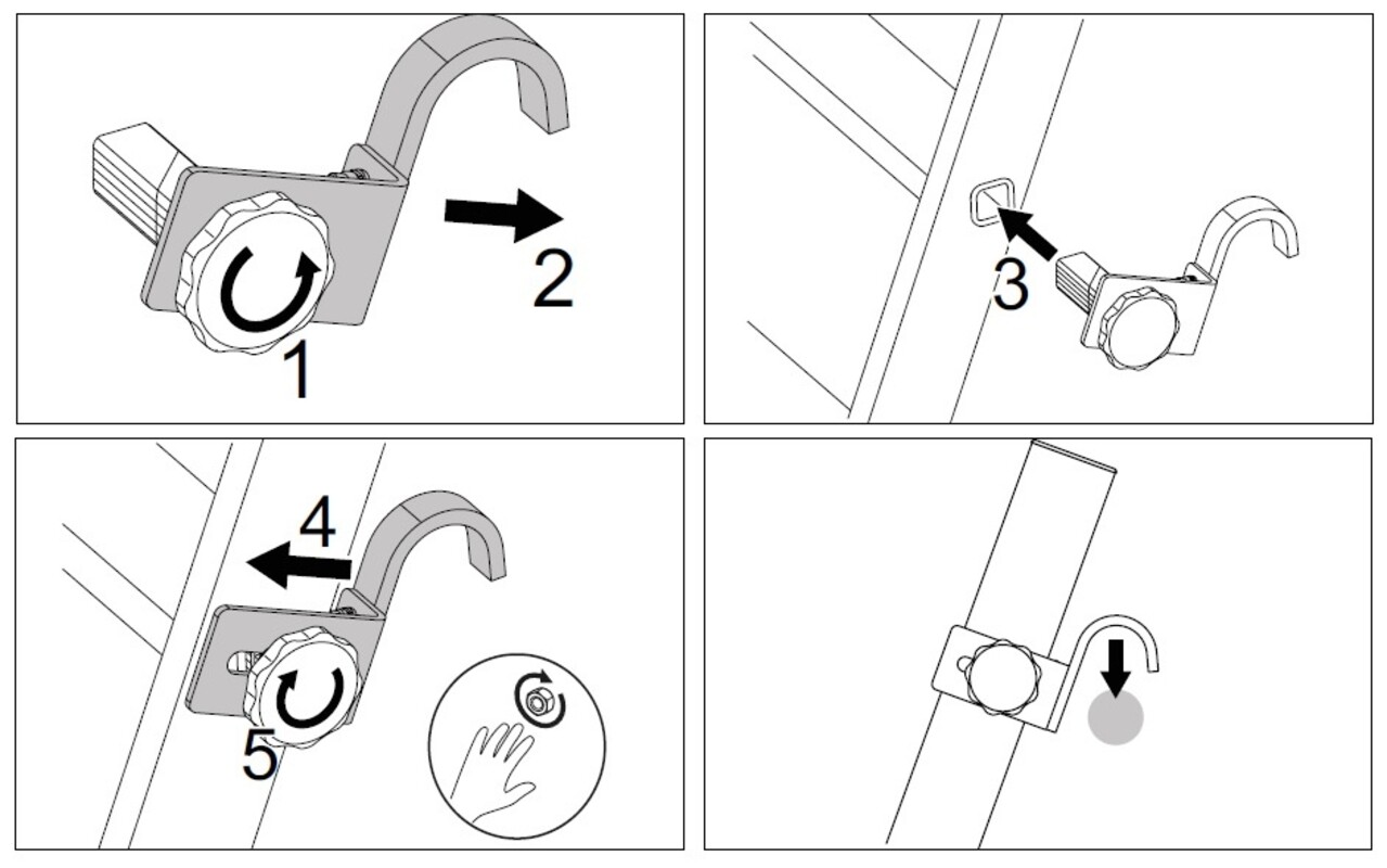 Roossien Ladderhaakbeveiliging voor sporten en treden - Ø 35 mm haken