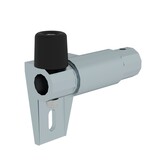 Munk Aluminium eindstop t.b.v. rail voor stellingtrappen, links Munk Aluminium eindstop t.b.v. rail voor stellingtrappen, links