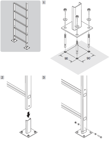 Roossien Staalverzinkte voetplaat voor kooiladder