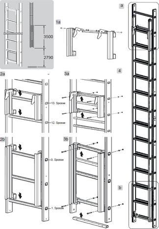 Roossien Aluminium uitschuifbare noodafdalingsladder (Valladder)