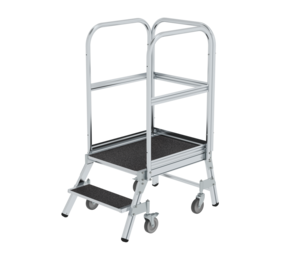 Roossien Verrijdbare bordestrap, 2 treden (anti-slip R13 Korund)