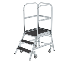 Roossien Verrijdbare bordestrap, 3 treden (anti-slip R13 Korund)