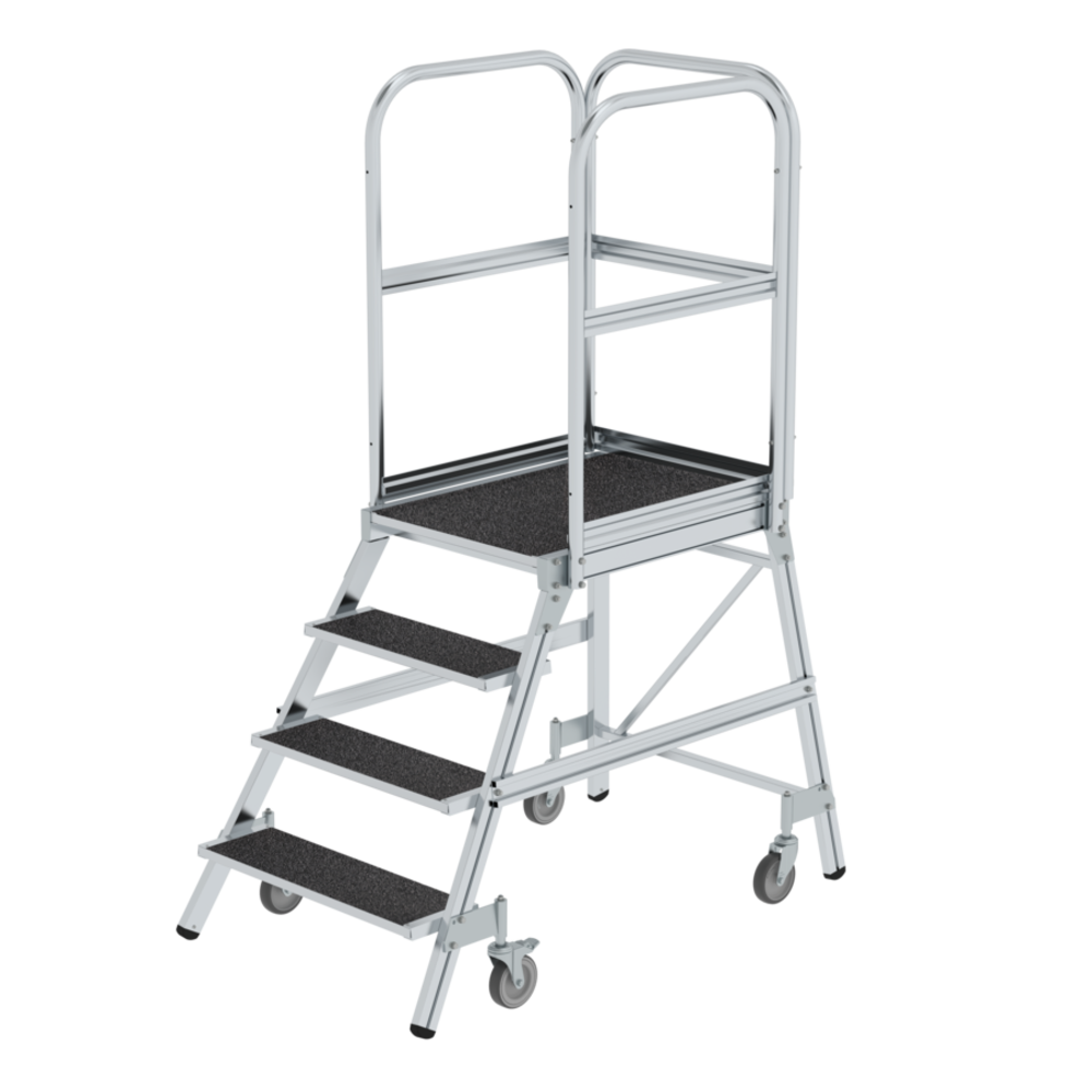 Roossien Verrijdbare bordestrap, 4 treden (anti-slip R13 Korund)