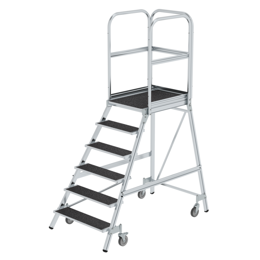 Roossien Verrijdbare bordestrap, 6 treden (anti-slip R13 Korund)