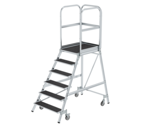 Roossien Verrijdbare bordestrap, 6 treden (anti-slip R13 Korund)