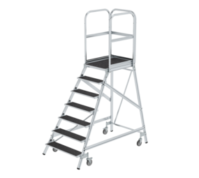 Roossien Verrijdbare bordestrap, 7 treden (anti-slip R13 Korund)