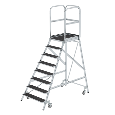 Roossien Verrijdbare bordestrap, 8 treden (anti-slip R13 Korund)