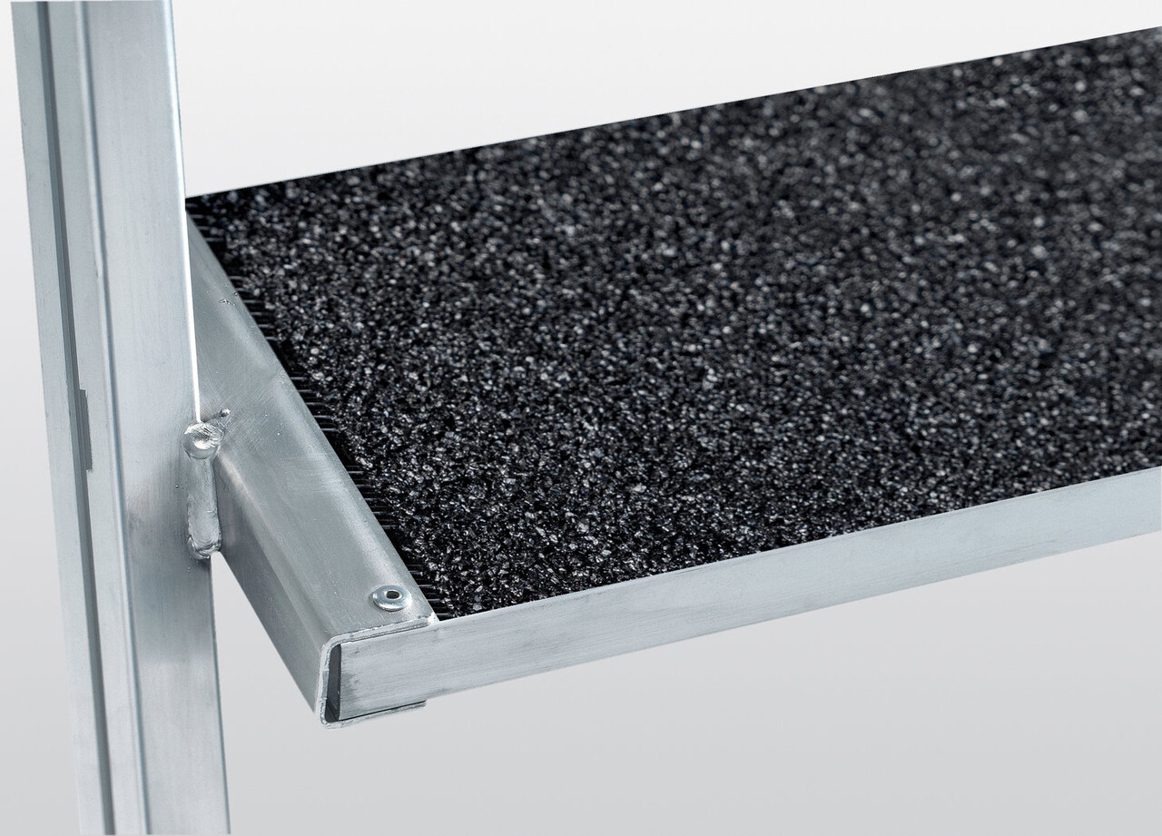 Roossien Verrijdbare bordestrap, 2 treden (anti-slip R13 Korund)