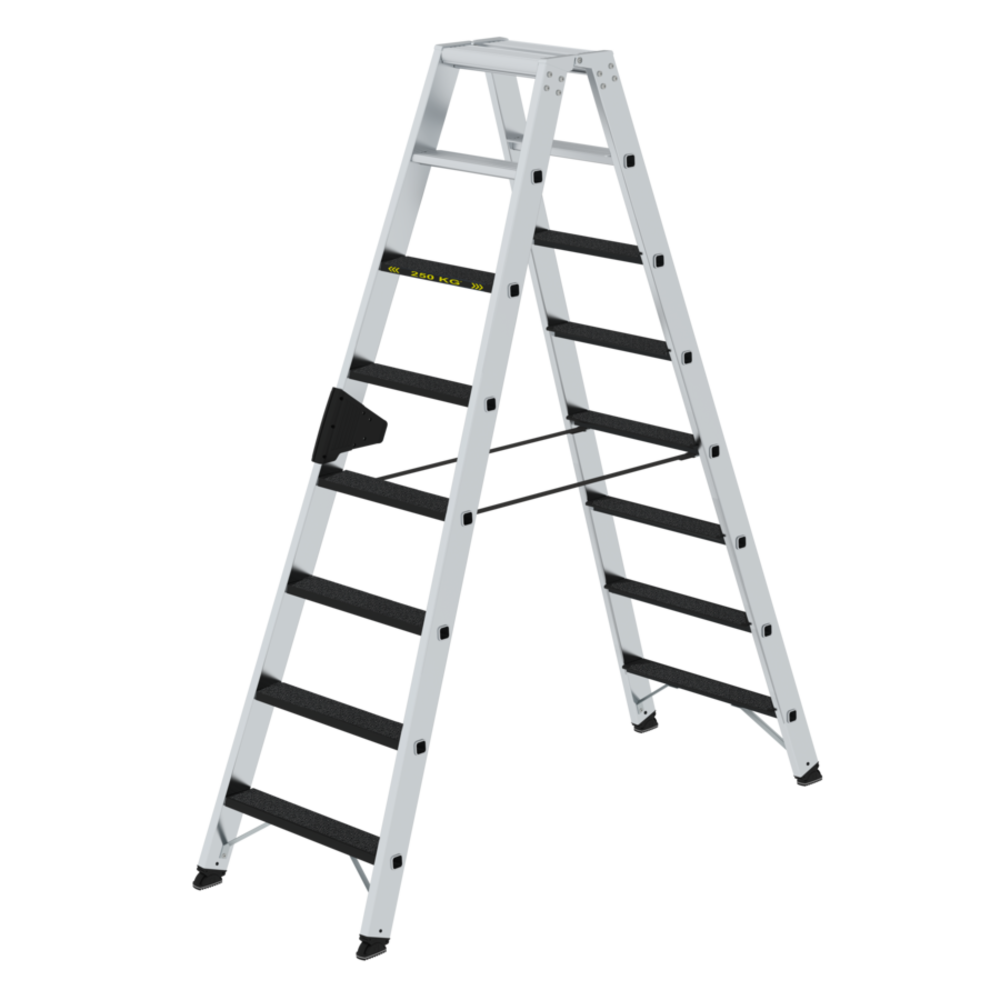 Roossien Aluminium dubbele trap 2x8 treden, 250kg belastbaar (anti-slip R13 Korund)