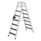 Munk Aluminium dubbele trap 2x8 treden, 250kg belastbaar (anti-slip R13 Korund) Munk Aluminium dubbele trap 2x8 treden, 250kg belastbaar (anti-slip R13 Korund)