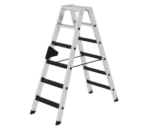Munk Aluminium dubbele trap 2x6 treden, 250kg belastbaar (anti-slip R13 Korund) Munk Aluminium dubbele trap 2x6 treden, 250kg belastbaar (anti-slip R13 Korund)