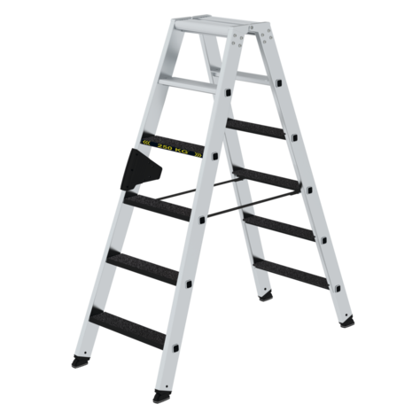 Munk Aluminium dubbele trap 2x6 treden, 250kg belastbaar (anti-slip R13 Korund) Munk Aluminium dubbele trap 2x6 treden, 250kg belastbaar (anti-slip R13 Korund)