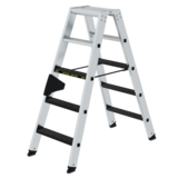 Munk Aluminium dubbele trap 2x5 treden, 250kg belastbaar (anti-slip R13 Korund) Munk Aluminium dubbele trap 2x5 treden, 250kg belastbaar (anti-slip R13 Korund)