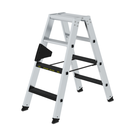 Munk Aluminium dubbele trap 2x4 treden, 250kg belastbaar (anti-slip R13 Korund)