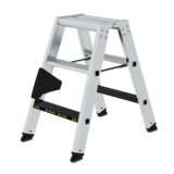 Munk Aluminium dubbele trap 2x3 treden, 250kg belastbaar (anti-slip R13 Korund) Munk Aluminium dubbele trap 2x3 treden, 250kg belastbaar (anti-slip R13 Korund)