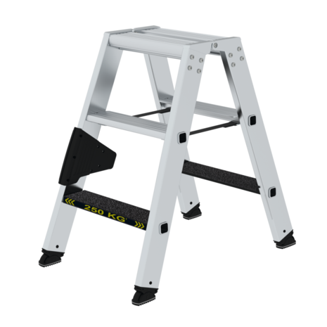 Munk Aluminium dubbele trap 2x3 treden, 250kg belastbaar (anti-slip R13 Korund)