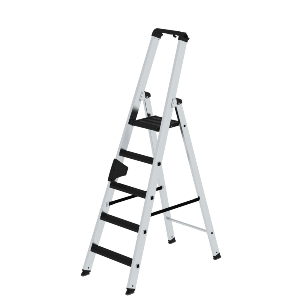 Roossien Aluminium industrietrap 5 treden, 250kg belastbaar (anti-slip R13 Korund)