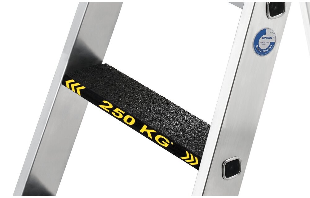 Aluminium industrietrap 5 treden, 250kg belastbaar (anti-slip R13 Korund)