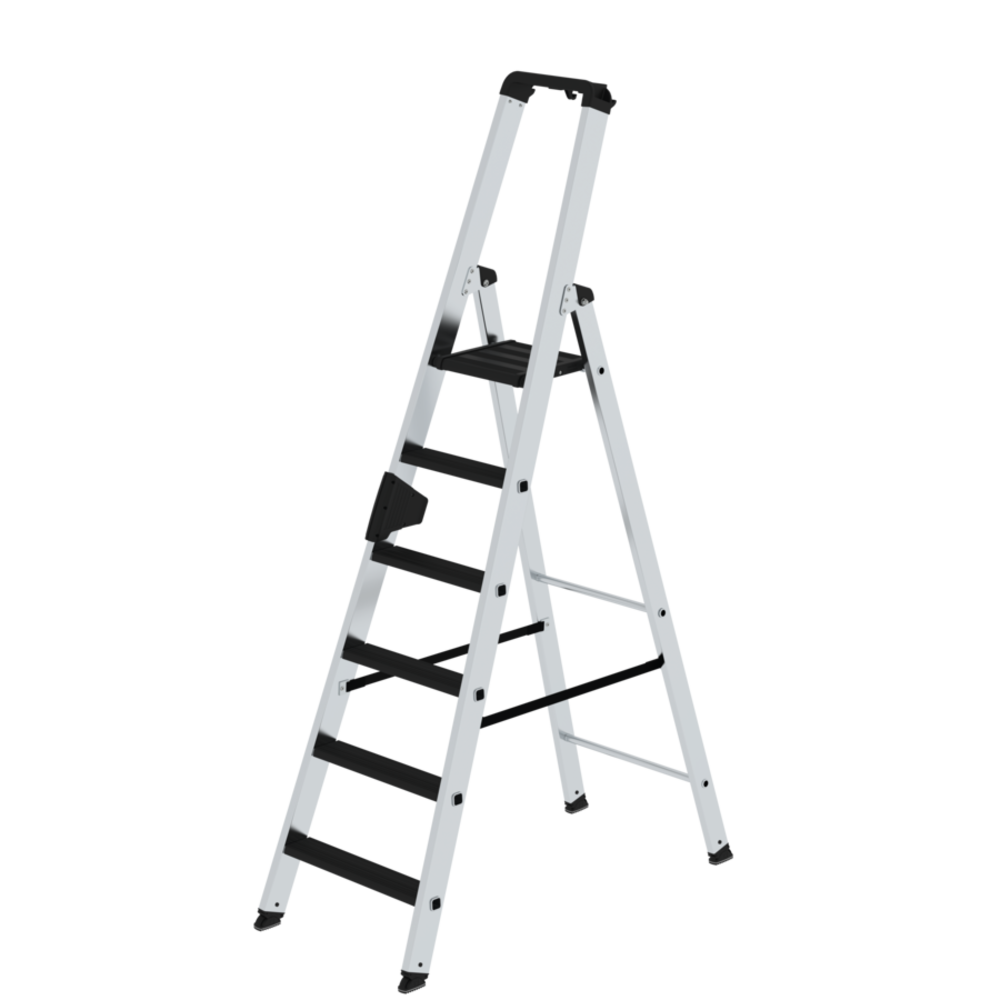 Roossien Aluminium industrietrap 6 treden, 250kg belastbaar (anti-slip R13 Korund)