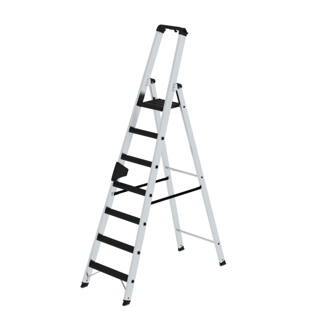 Roossien Aluminium industrietrap 7 treden, 250kg belastbaar (anti-slip R13 Korund)